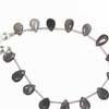 Natural Grey Rainbow Moonstone Smooth Pear Beads Strand 16 Beads - Size 12mm approx. 
